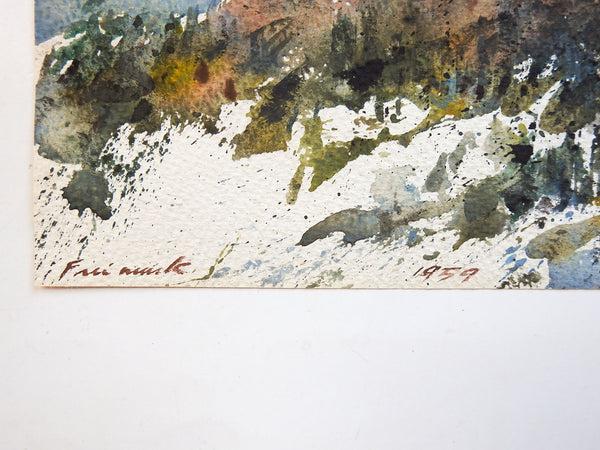 1959 Mountain View Watercolor Painting