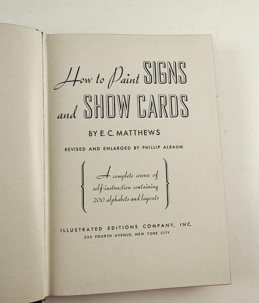 How to Paint Signs and Show Cards Lettering Book