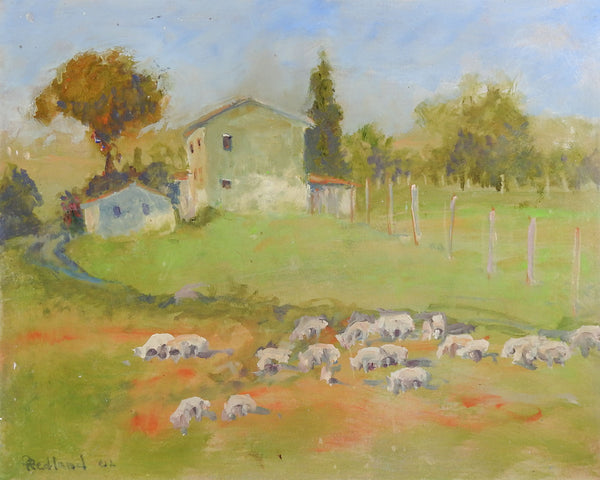 Dorothy Redland Pastoral Painting With Sheep