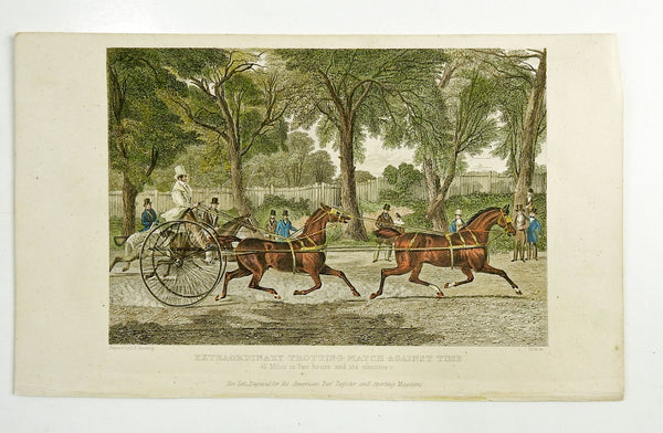 1840 Engraving Of Trotting Race