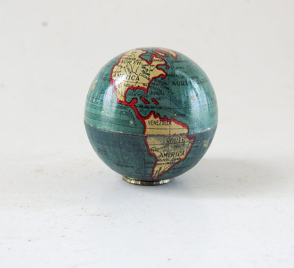 Tiny Vintage Tin Lithographed Globe Pencil Sharpeners Set of 12