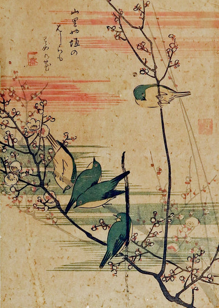 Hiroshige Bluebird Woodblock Print