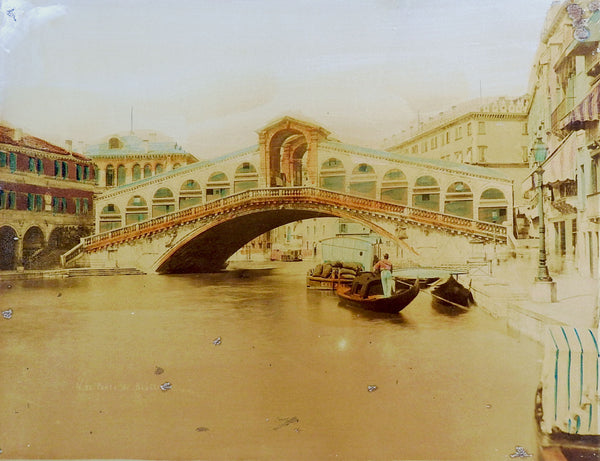 Antique Hand Tinted Photograph Of Venice Italy