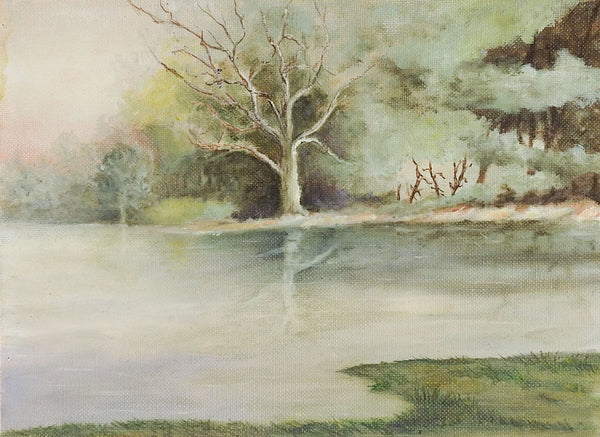 Small Lakeside Landscape Painting