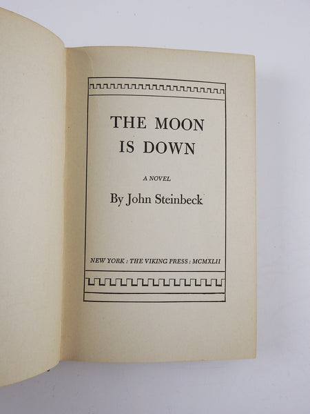 The Moon Is Down By John Steinbeck Book
