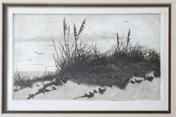 Padre Island Etching By Jerry Weers