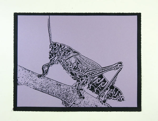 Grasshopper Serigraph Print In Lavender