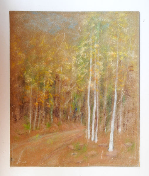 Mountain Aspens Pastel Impressionist Painting
