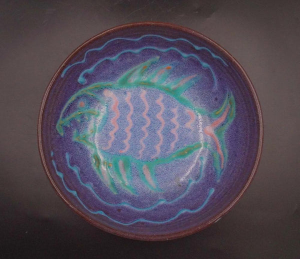 1989 Harding Black Pottery Fish Bowl