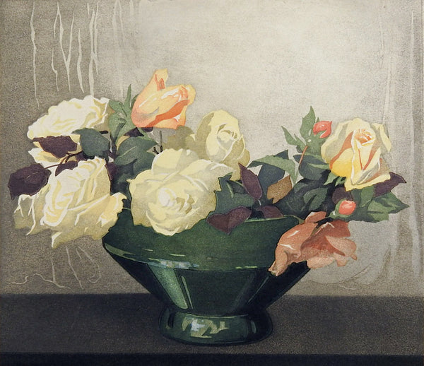 Roses Woodcut By Arthur Rigden Read