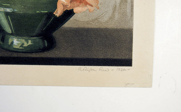 Roses Woodcut By Arthur Rigden Read