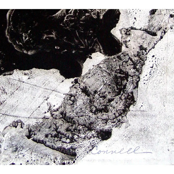 Vintage Clyde Connell Black & White Abstract Monoprint