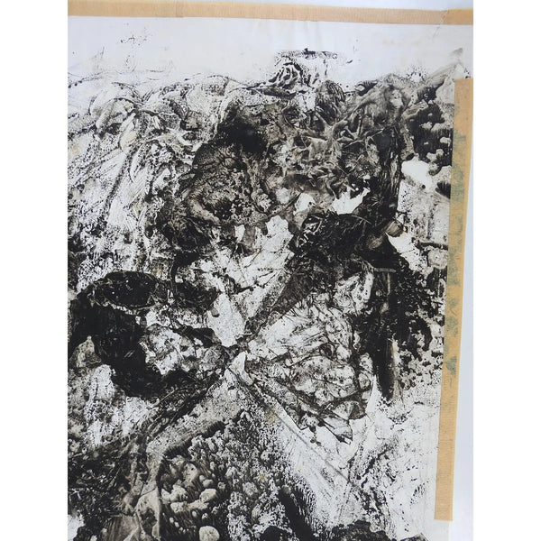 Vintage Clyde Connell Black & White Abstract Monoprint