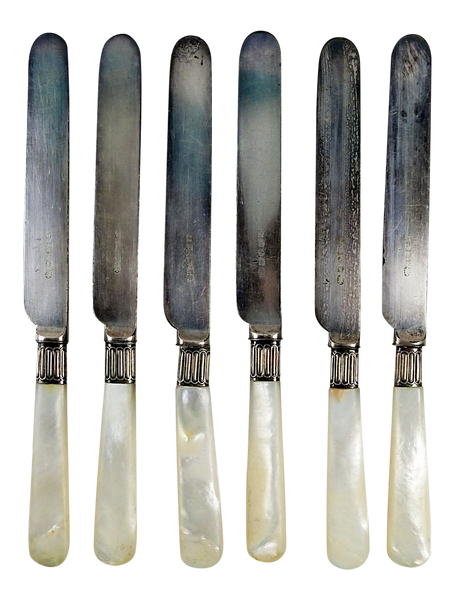 Silver Plate & Mother of Pearl Knives - Set of 6