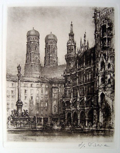 Munich Cathedral Lithograph