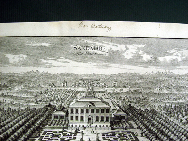 Swedish Baroque Antique Engraving of  Sandmare Estate, 1699