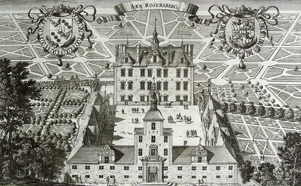 Antique Swedish Baroque Rosersberg Castle 1690s  Engraving - Artifax antiques & design