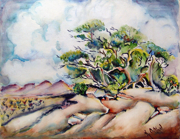 Windswept Landscape Watercolor