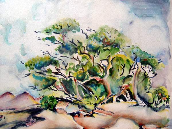 Windswept Landscape Watercolor