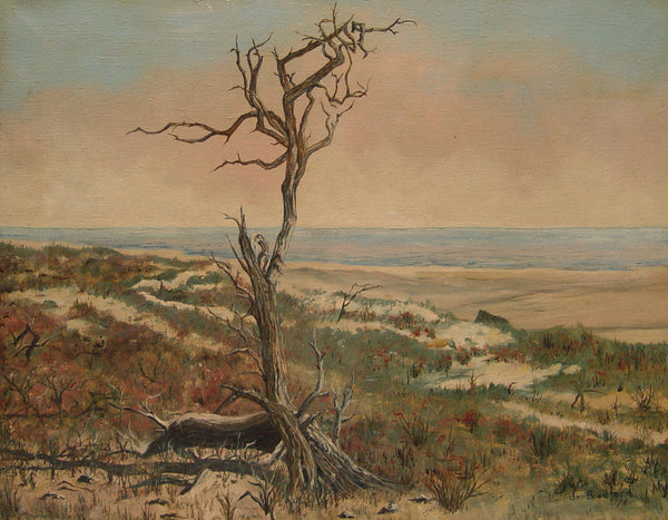 Coastal Landscape w/ Lone Tree - Artifax antiques & design
