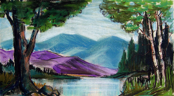 Mountain Lake Pastel Study