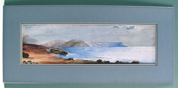 Vintage Coastal Seascape Watercolor