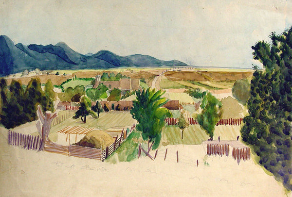 Valley Landscape Watercolor