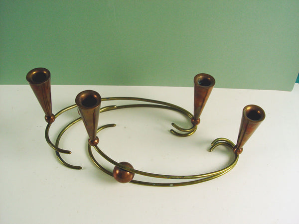 Copper & Brass Candleholders, S/2 - Artifax antiques & design