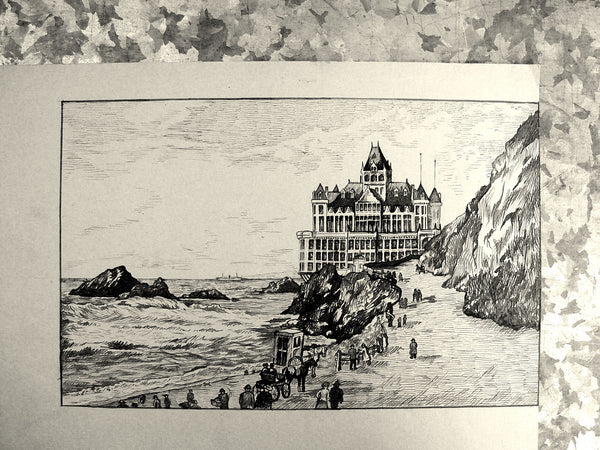 Victorian San Francisco Seaside Resort Pen & Ink