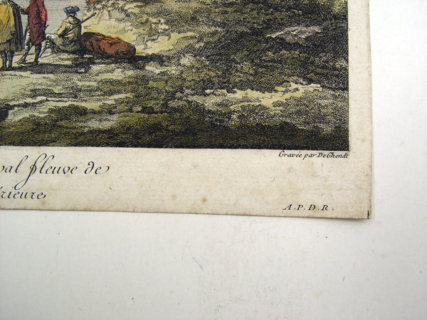 Antique Etching, Crati River, Southern Italy - Artifax antiques & design