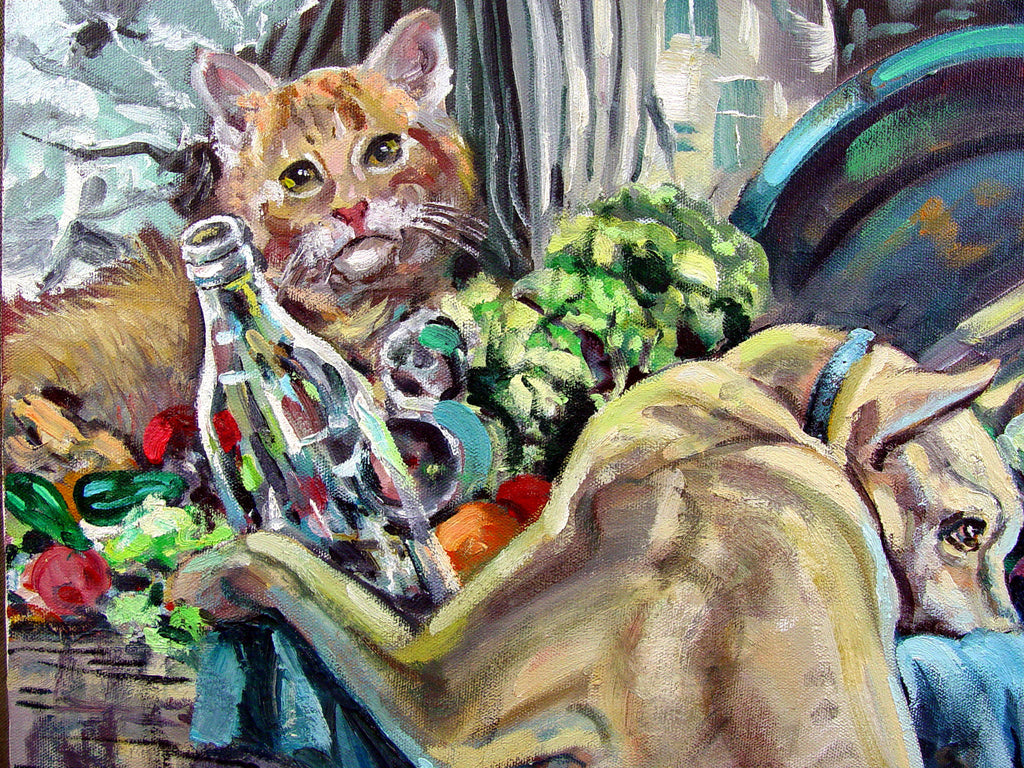 Watercolor Cat Books Pile Oil Painting Graphic by Prints and the Paper ·  Creative Fabrica