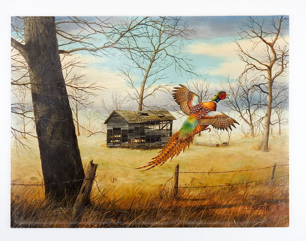 Pheasant in Flight Painting