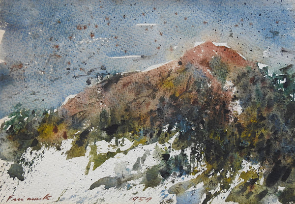 1959 Mountain View Watercolor Painting
