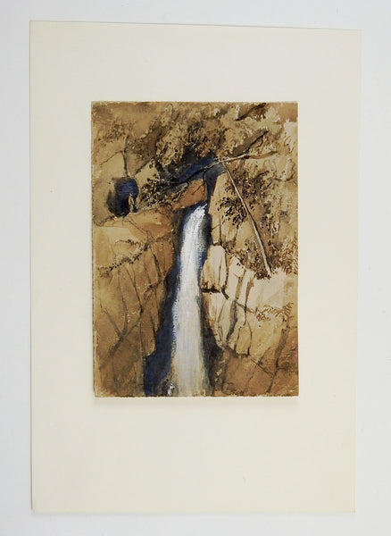 Waterfall Yorkshire England Gouache Painting