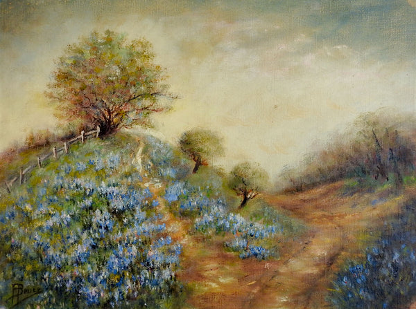 Texas Bluebonnet Landscape Painting