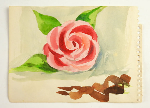 Rose Watercolor Study Painting