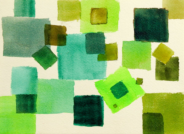 Geometric Abstract in Green Painting