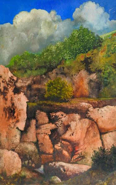 Rocky Hillside Landscape Painting