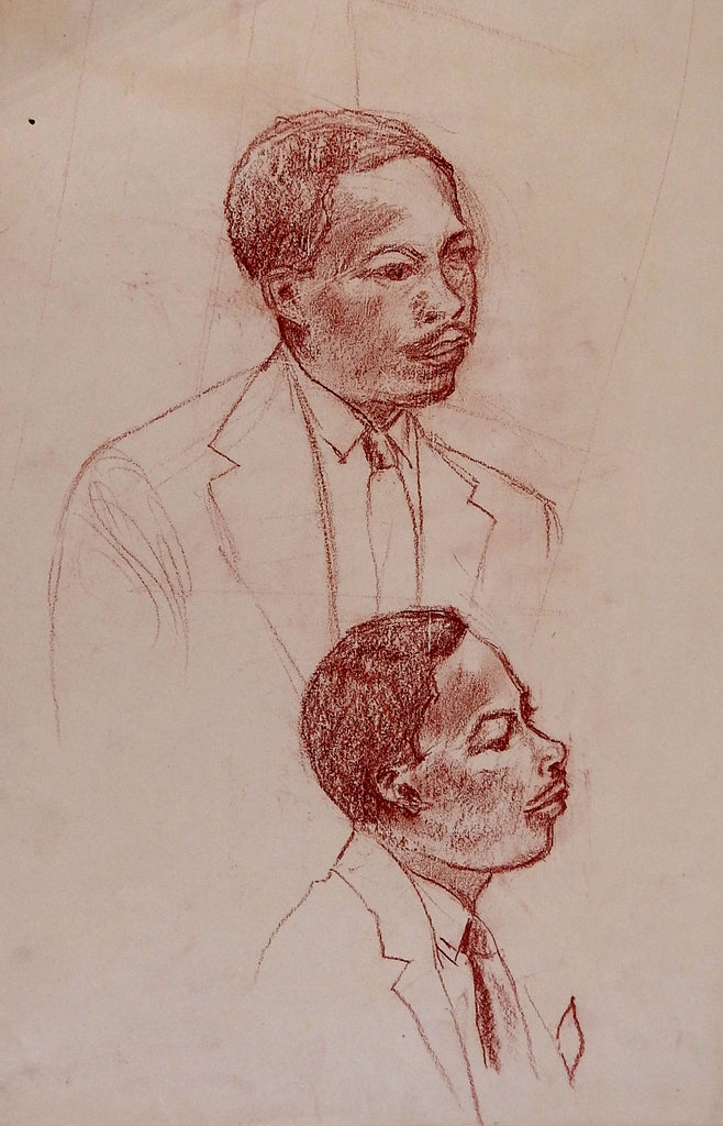 Sepia Pencil Portrait, 1950's