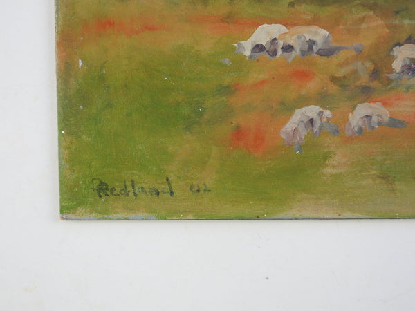 Dorothy Redland Pastoral Painting With Sheep