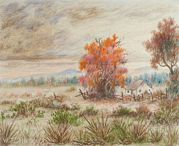 Old Homestead Landscape Drawing By W. J. Chilton