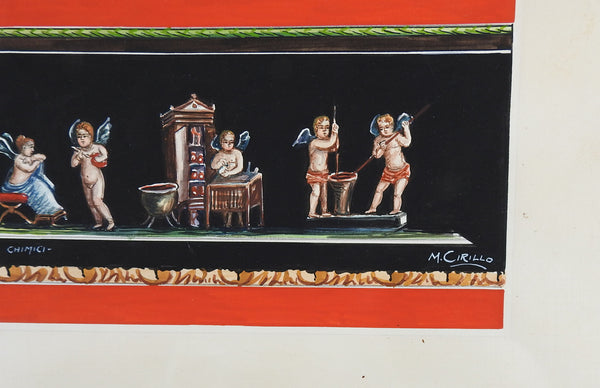 Fresco Of  Pompeii Gouache Painting