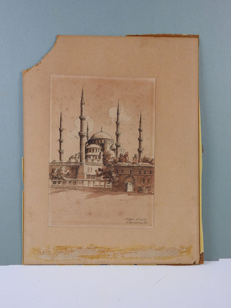 The Blue Mosque, Istanbul Watercolor