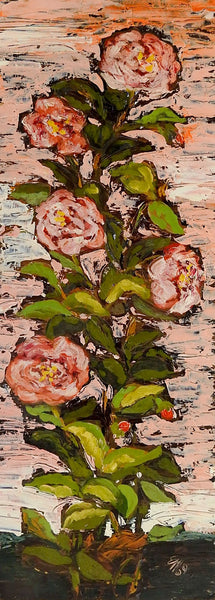 Modernist Pink Roses Painting