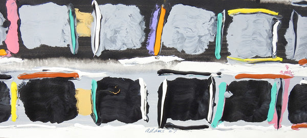 Abstract Expressionist Black Boxes Painting on Paper
