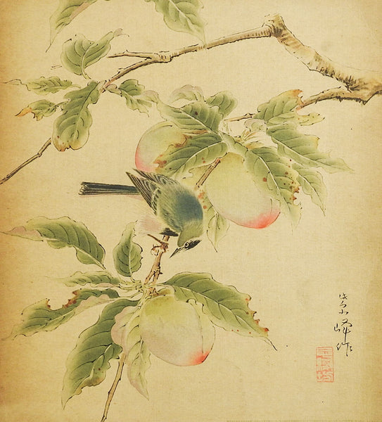 Bluebird & Peaches Asian Print