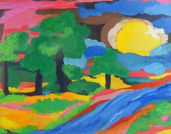 Abstract Fauvist Landscape Painting