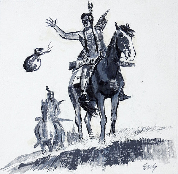 Eugene Shortridge Native American & Horse Drawing
