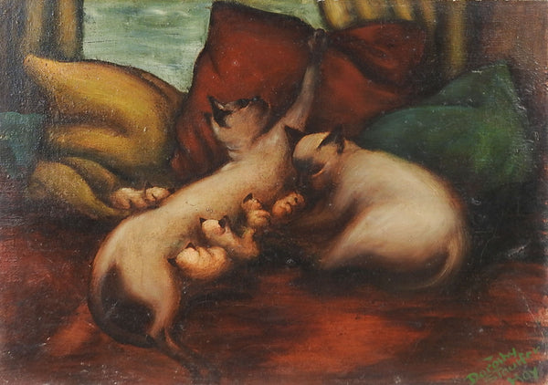 Dorothy Stauffer Hay Siamese Cats Painting