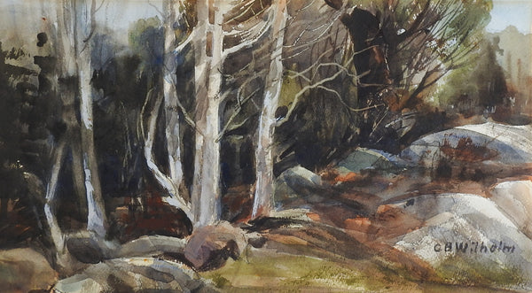 Forest Stream Watercolor Painting